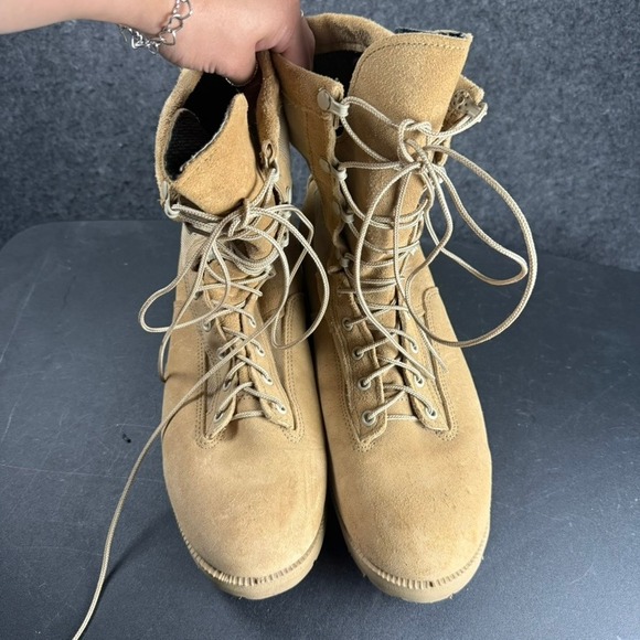 Belleville Tan Suede Leather Military Combat Boots Men's 12.5 R Made in USA - Picture 1 of 9